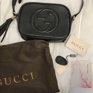 Genuine Leather Black Crossbody Bag